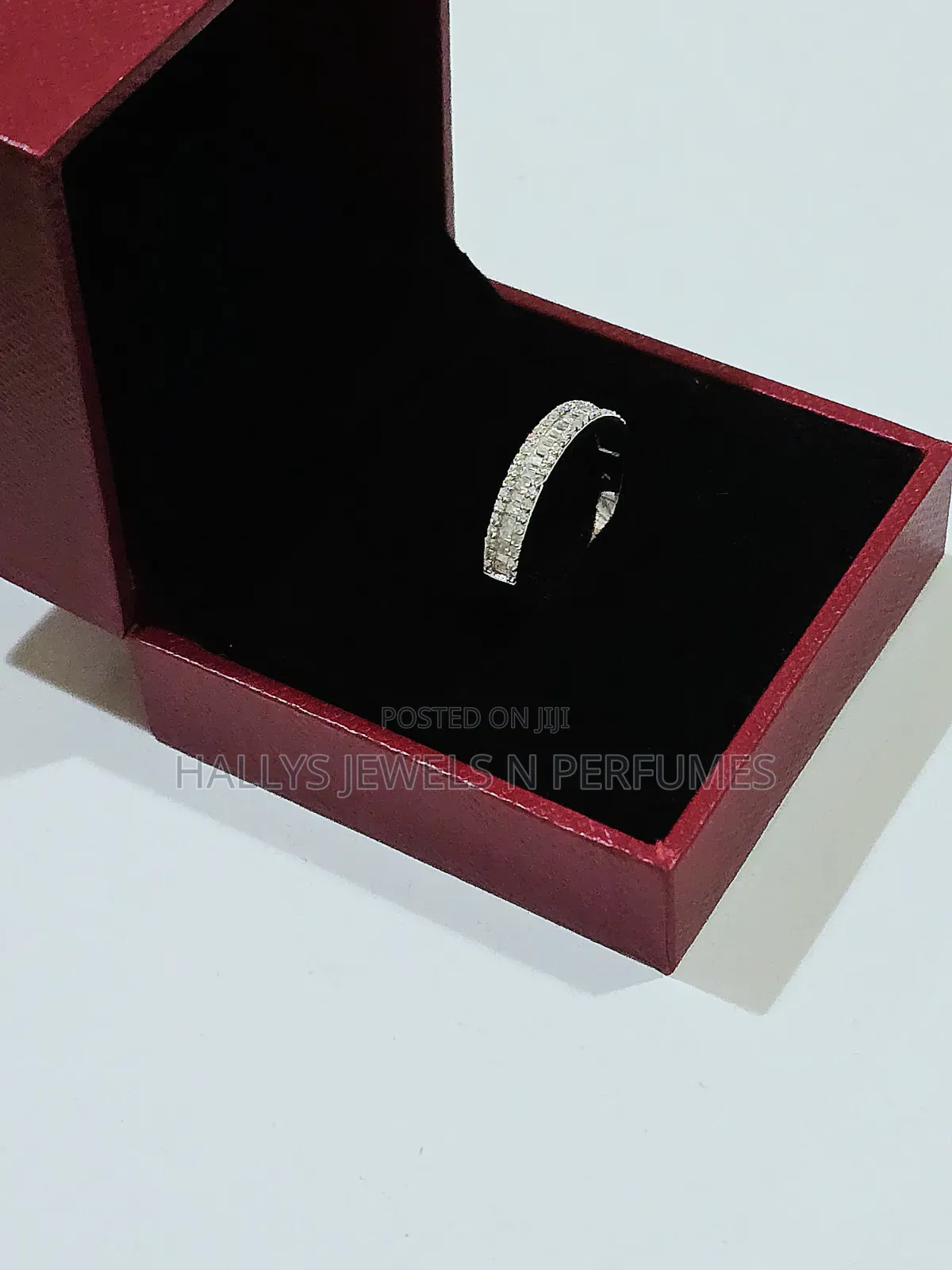 Moissanite Diamond Sterling Silver Half Eternity Ring / Wedding Ring