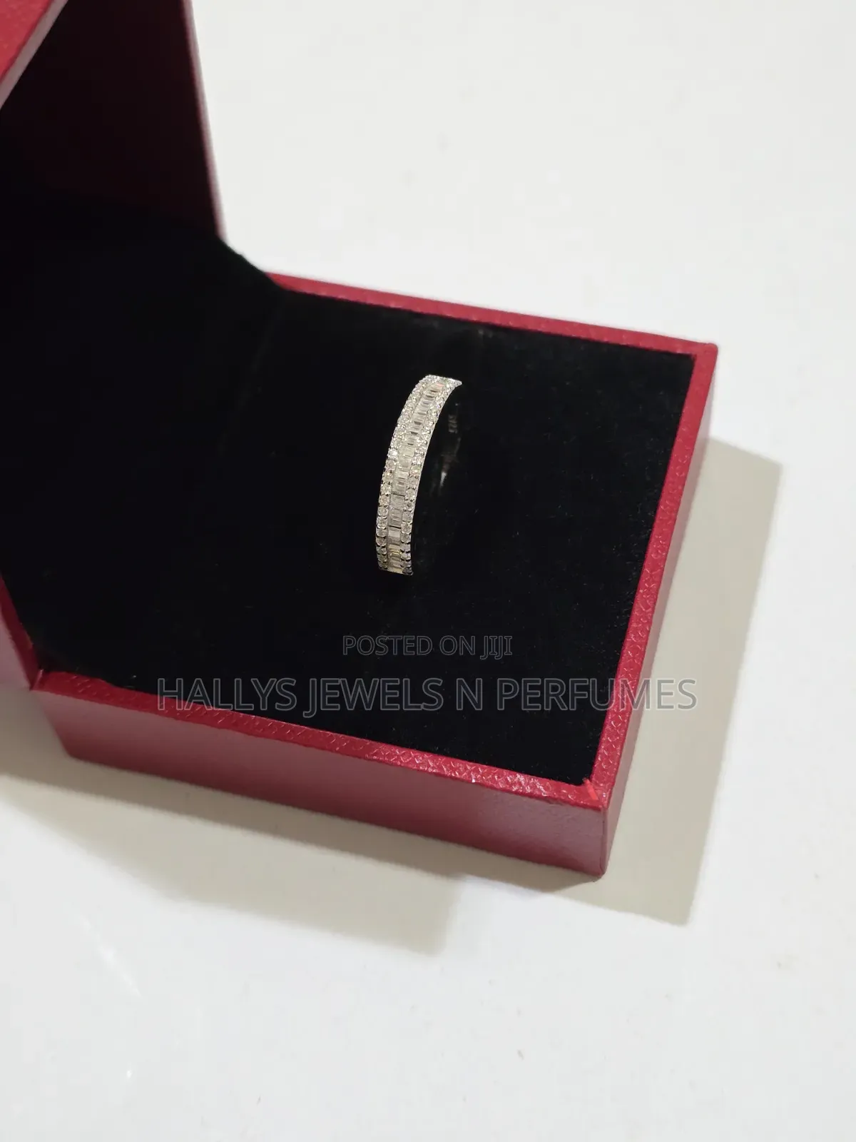 Moissanite Diamond Sterling Silver Half Eternity Ring / Wedding Ring