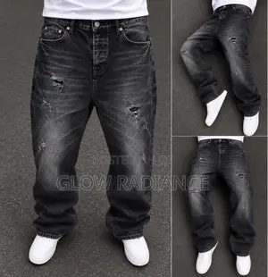 Men’s Vintage Distressed Baggy Jeans