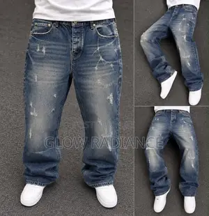 Men’s Vintage Distressed Baggy Jeans