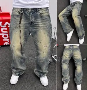 Men’s Vintage Distressed Baggy Jeans