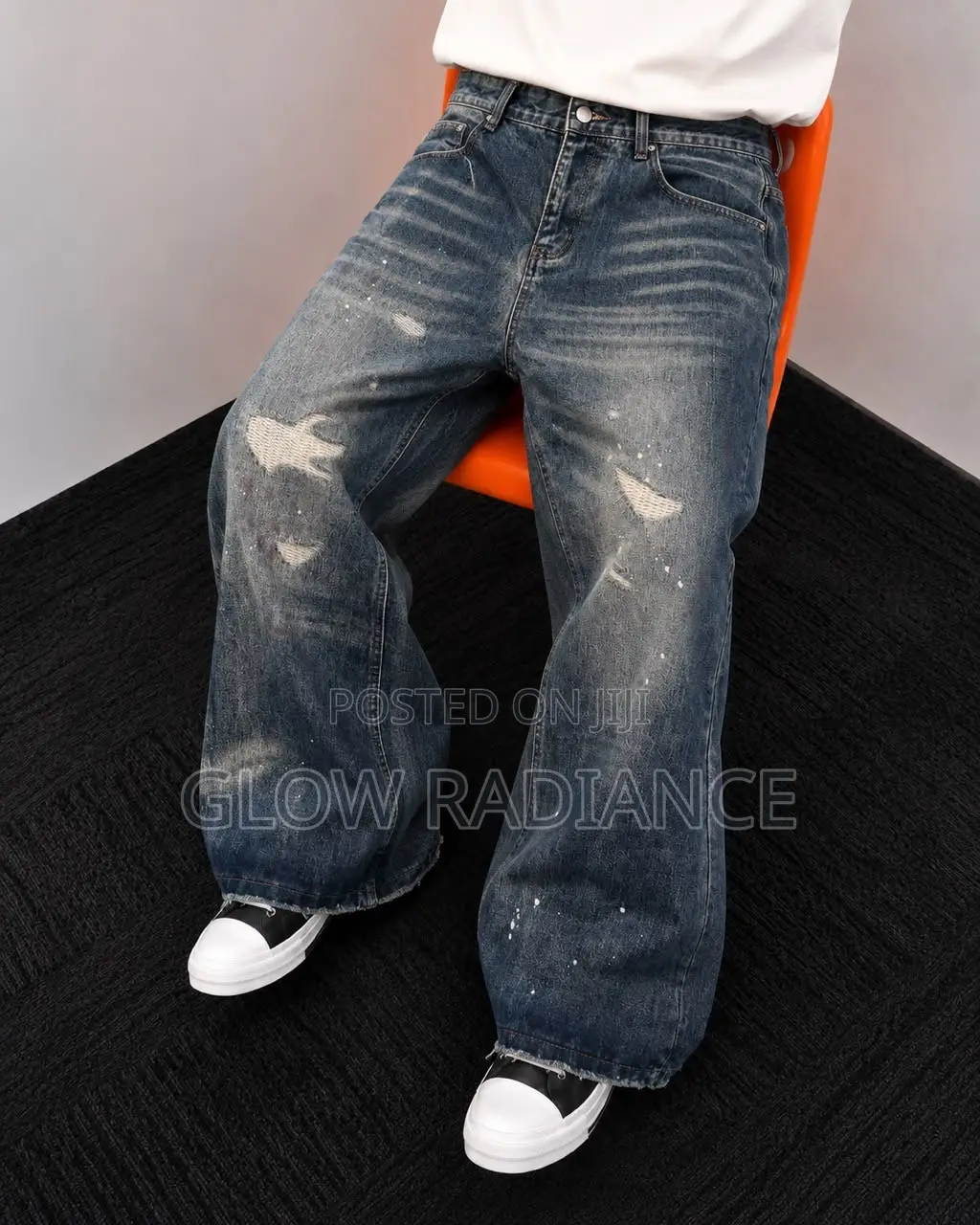 Men’s Vintage Distressed Baggy Jeans
