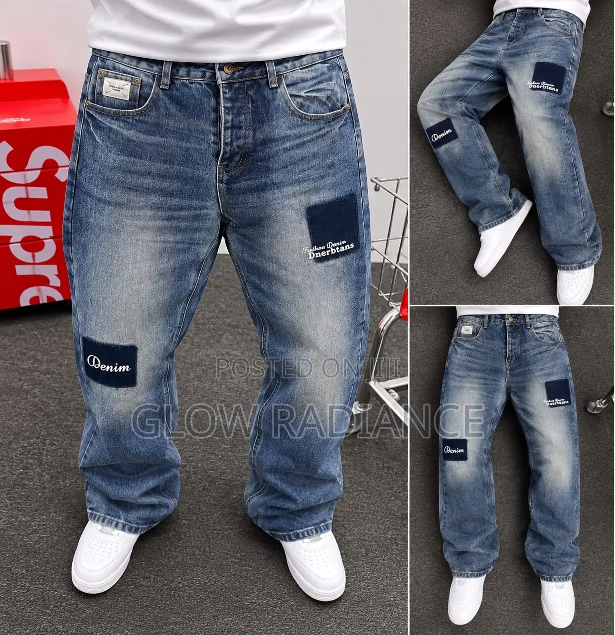 Men’s Vintage Distressed Baggy Jeans