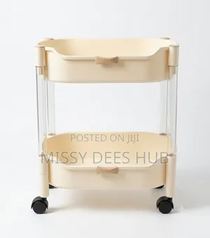 2 Tier Plastic Rolling Cart