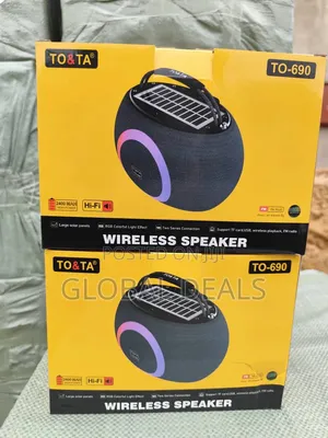 To&TA TO-690 Wireless Solar Speaker- 2400mAh Portable Speaker With RGB