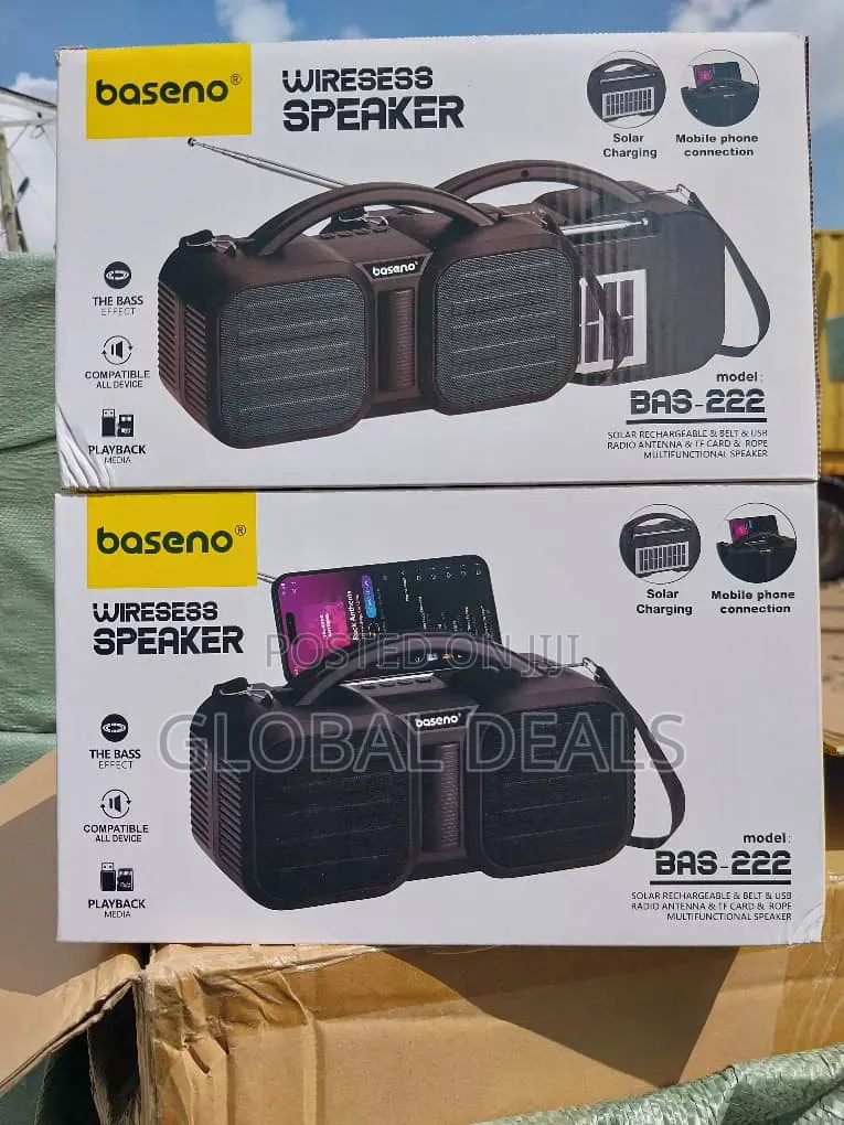 Baseno Wireless Solar Speaker - Portable Bluetooth Speaker With Solar
