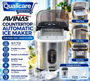 AVINAS 2.2L Countertop Automatic Ice Maker (120W)