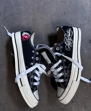 Converse Low Black and White With Design