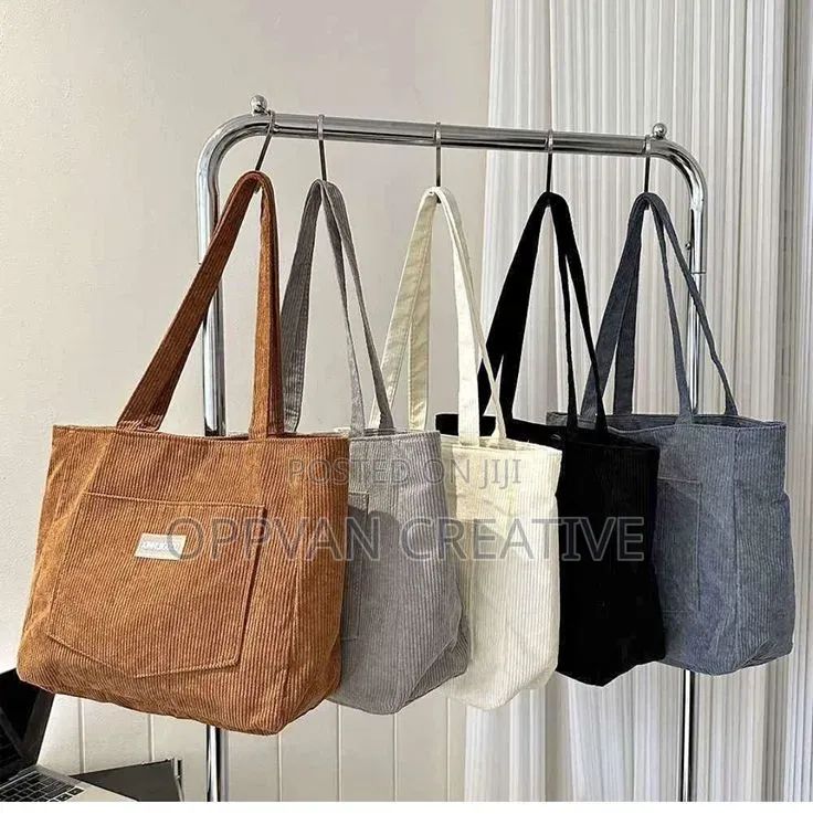Trendy Corduroy Tote Bags