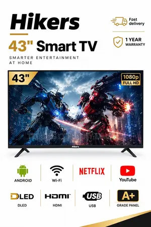 Hikers 43” Inches Frameless Smart Television Set(TV)