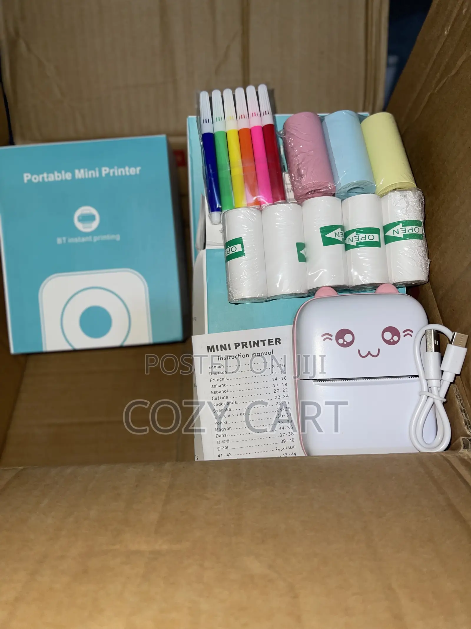 Portable Thermal Label Printer With Papers