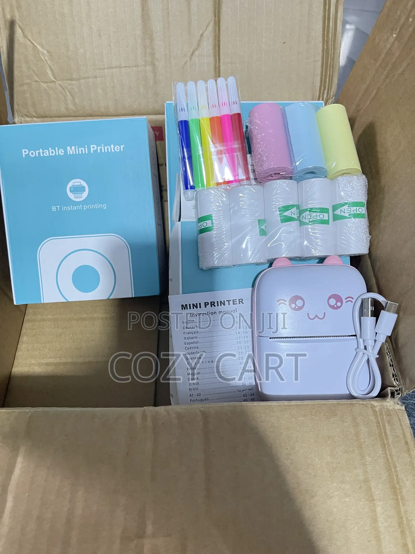 Portable Thermal Label Printer With Papers