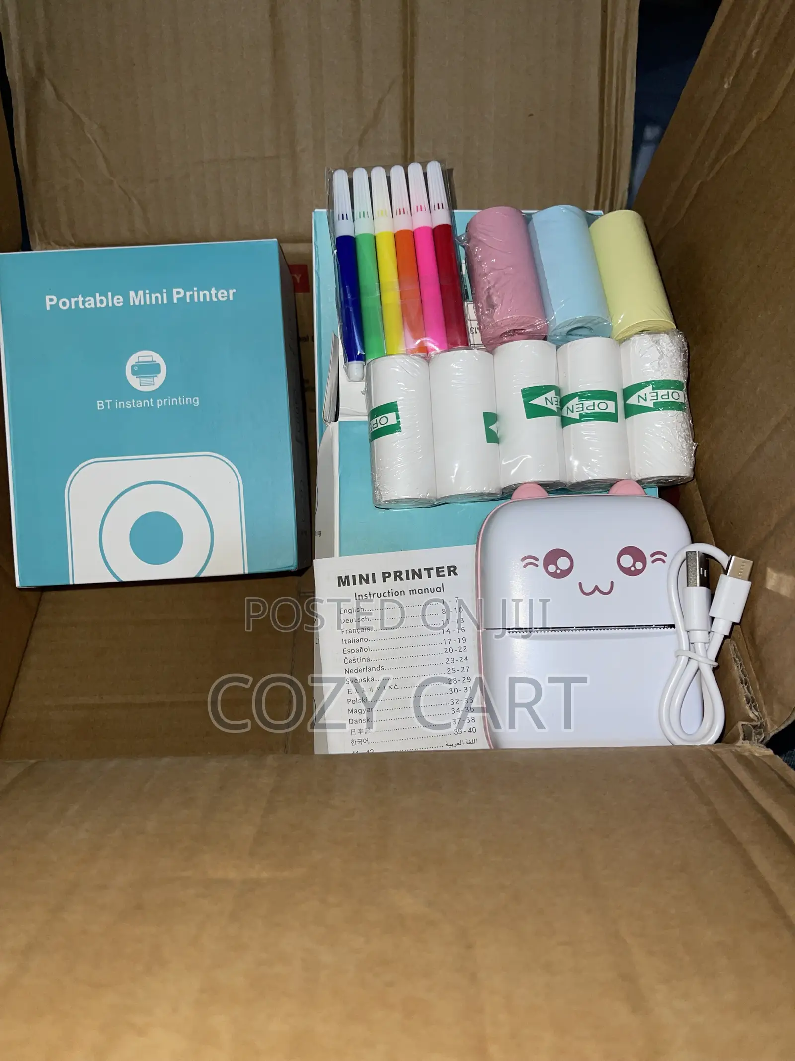 Portable Thermal Label Printer With Papers
