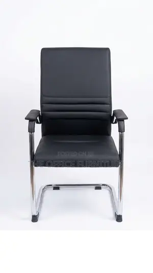 Black Leather Office Visitor Chair