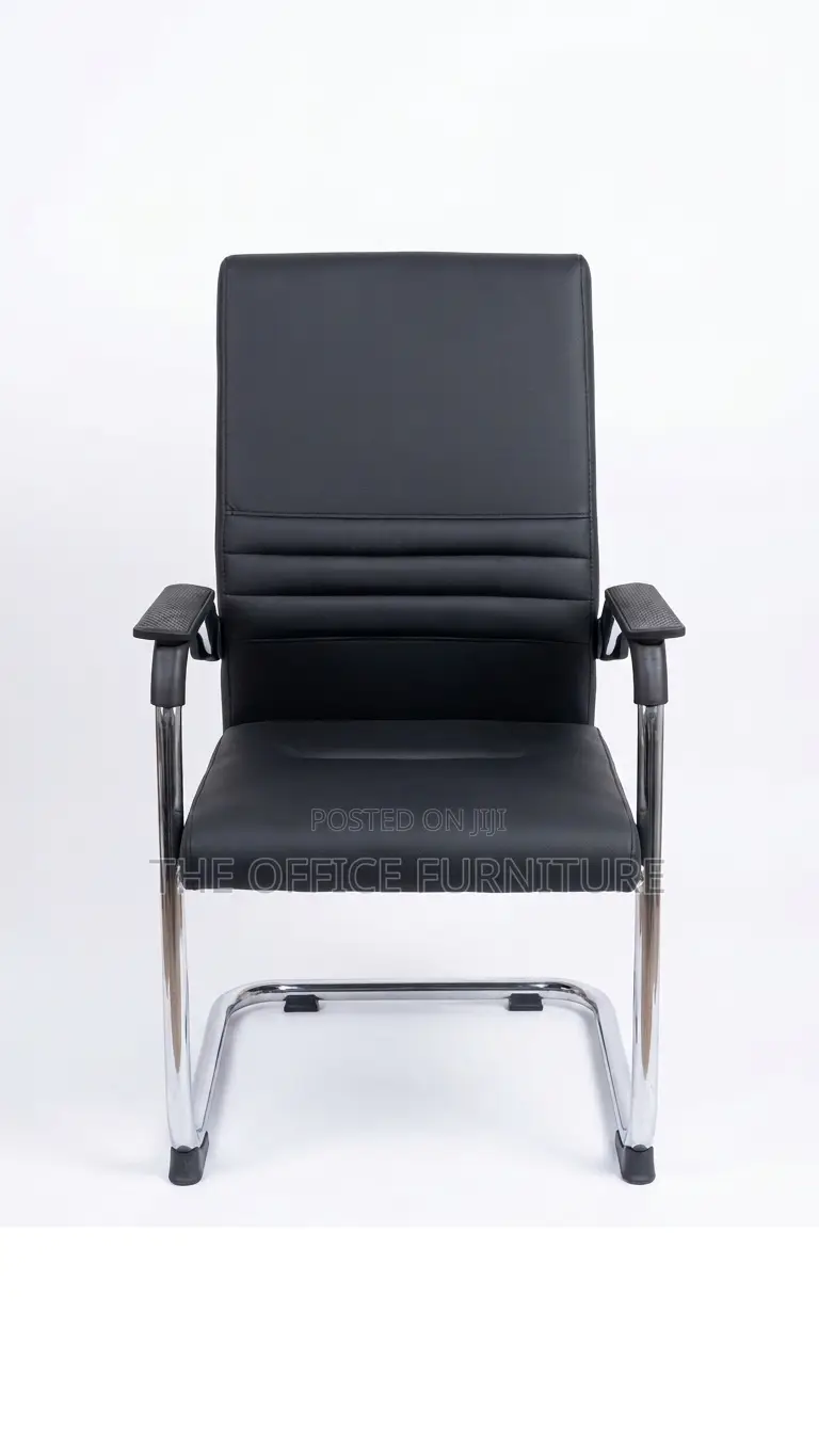 Black Leather Office Visitor Chair