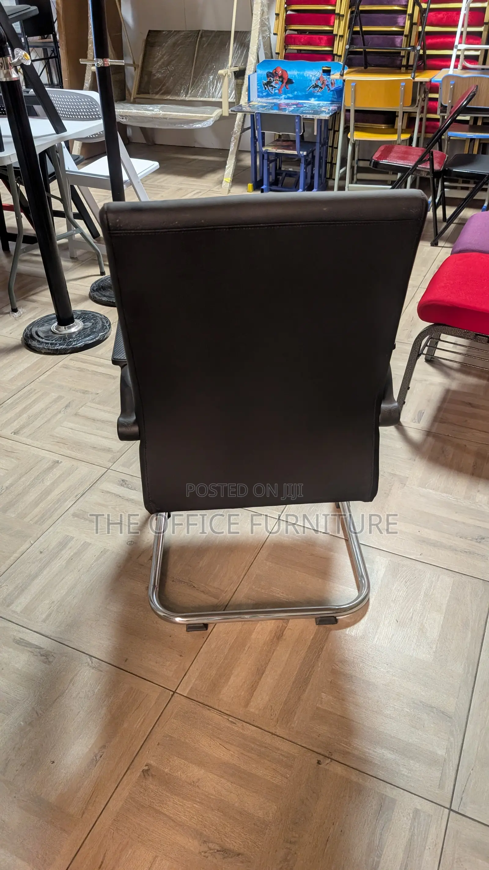 Black Leather Office Visitor Chair