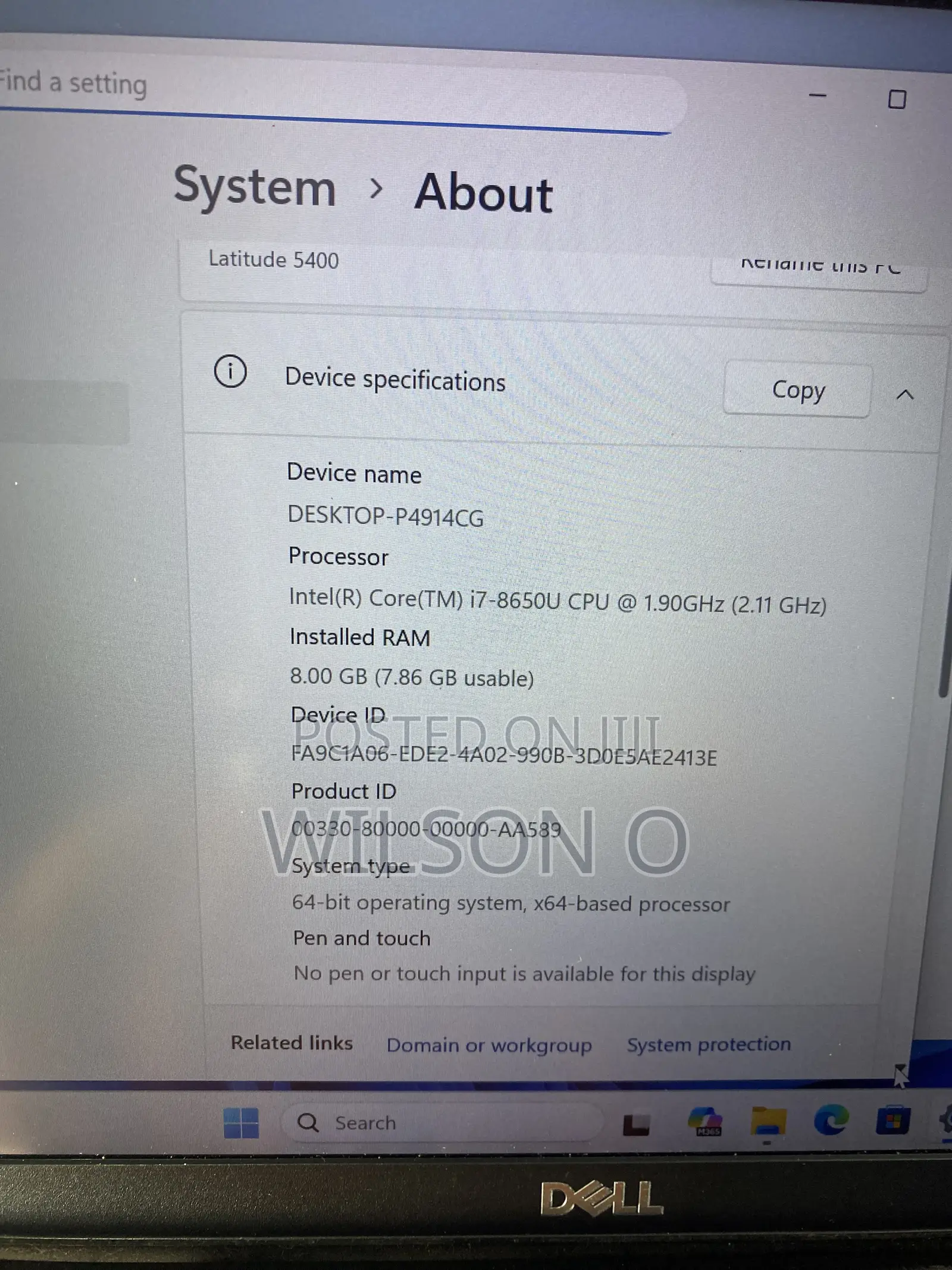 Laptop Dell Latitude 5400 8GB Intel Core i7 SSD 256GB