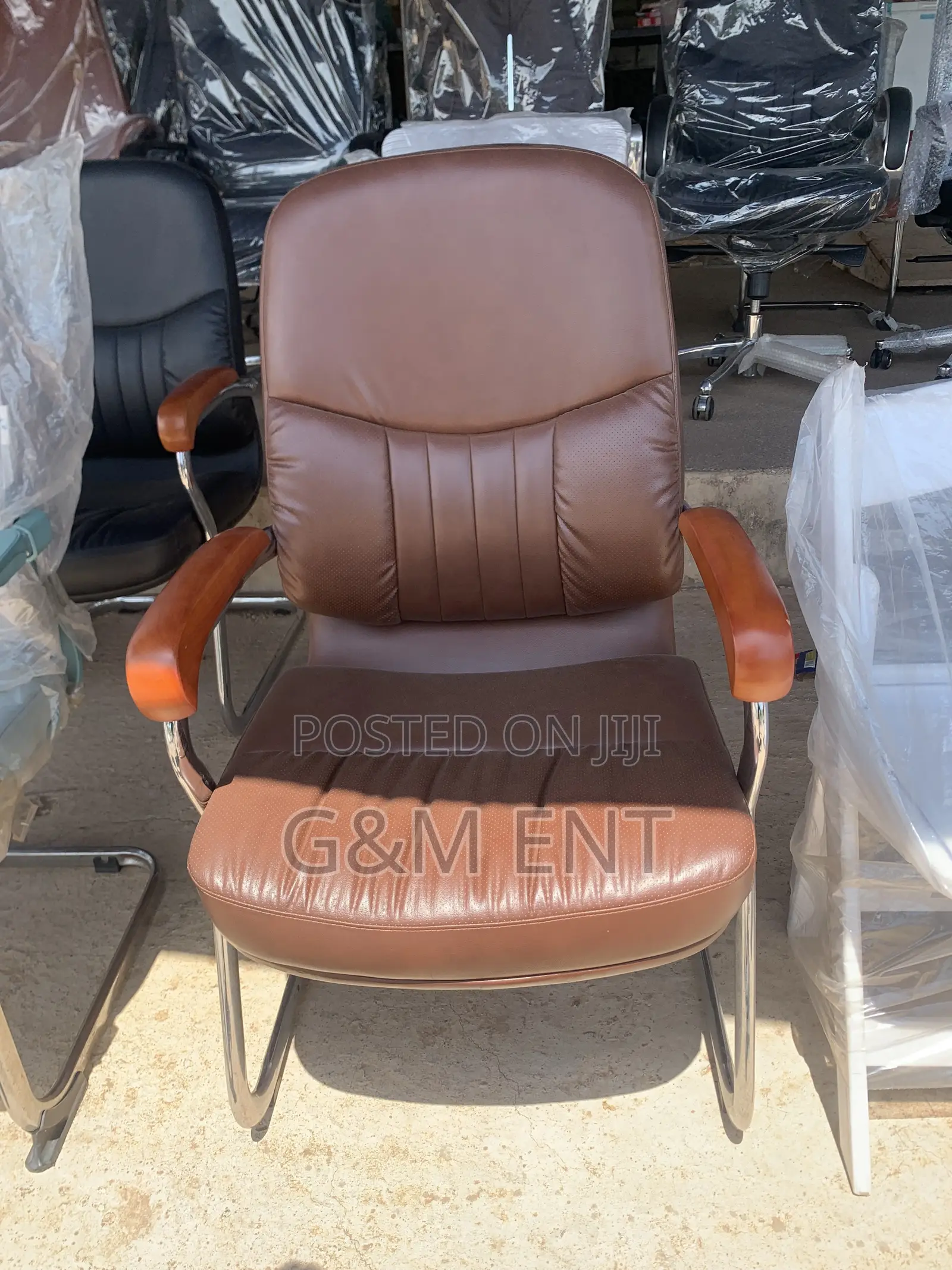 Platform Leather Chair