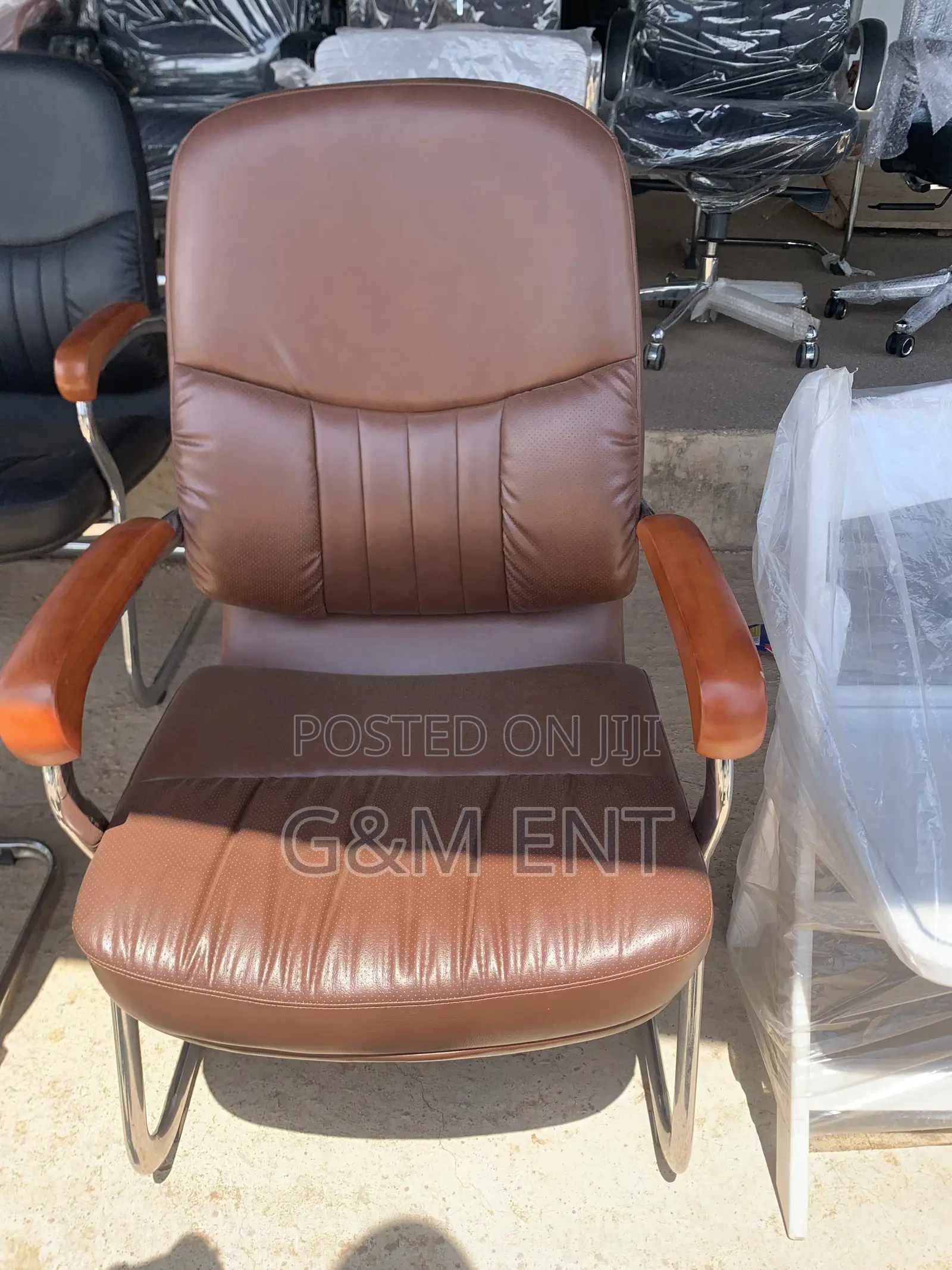 Platform Leather Chair