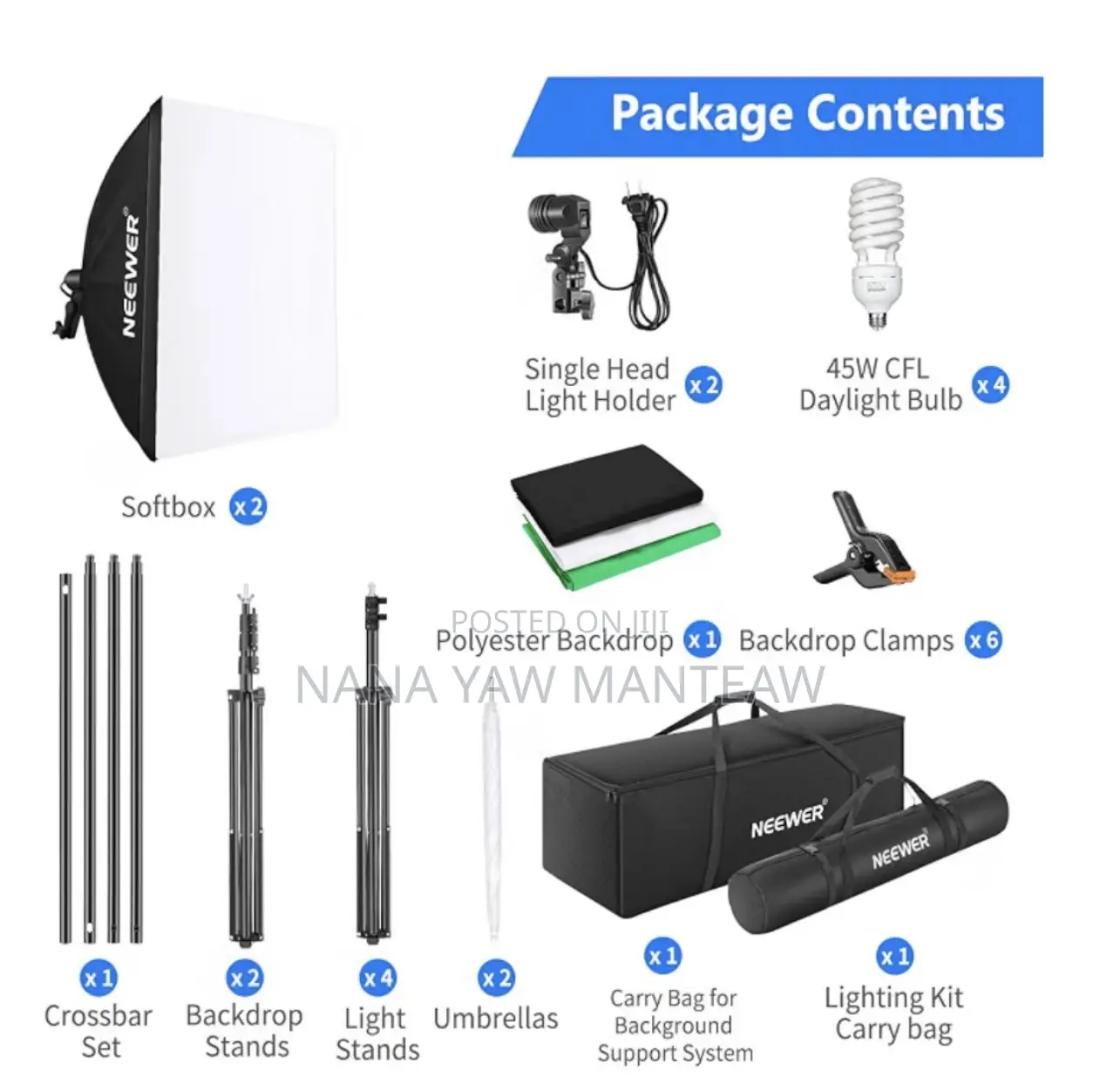NEEWER Photography Lighting Kit With Backdrops