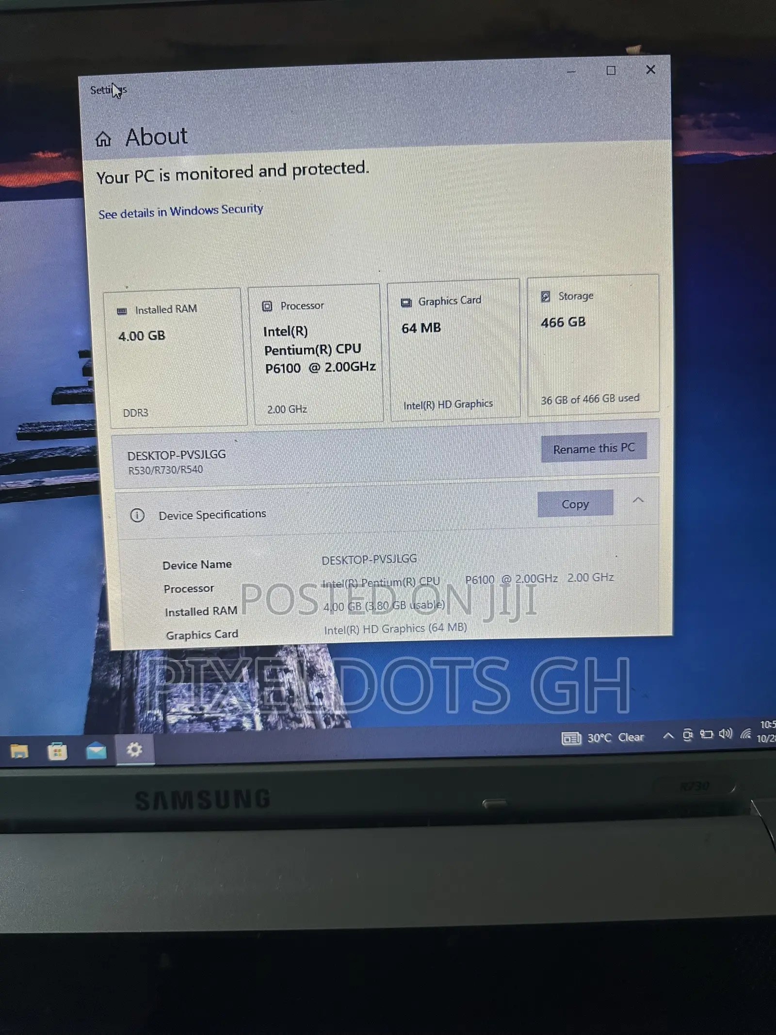 Laptop Samsung R730 4GB Intel Pentium HDD 500GB