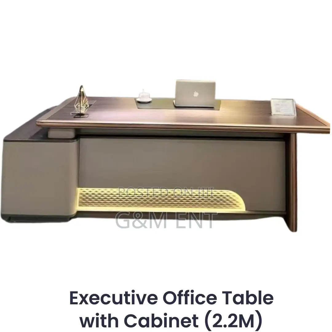 L-Shaped Office Desk With Cabinet