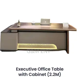 L-Shaped Office Desk With Cabinet