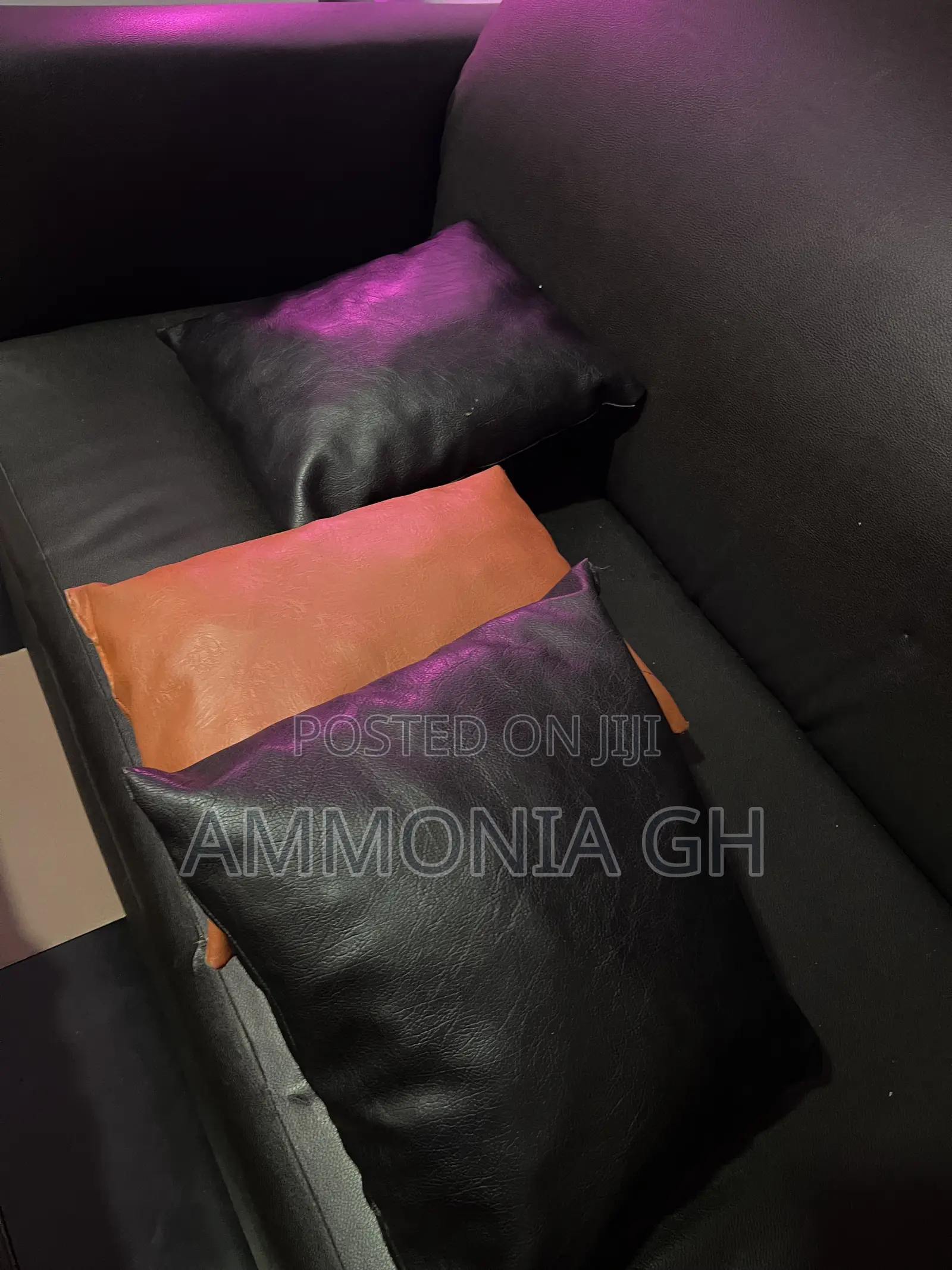 3 in One Sofa Chair With Center Table and 3 Leather Pillows