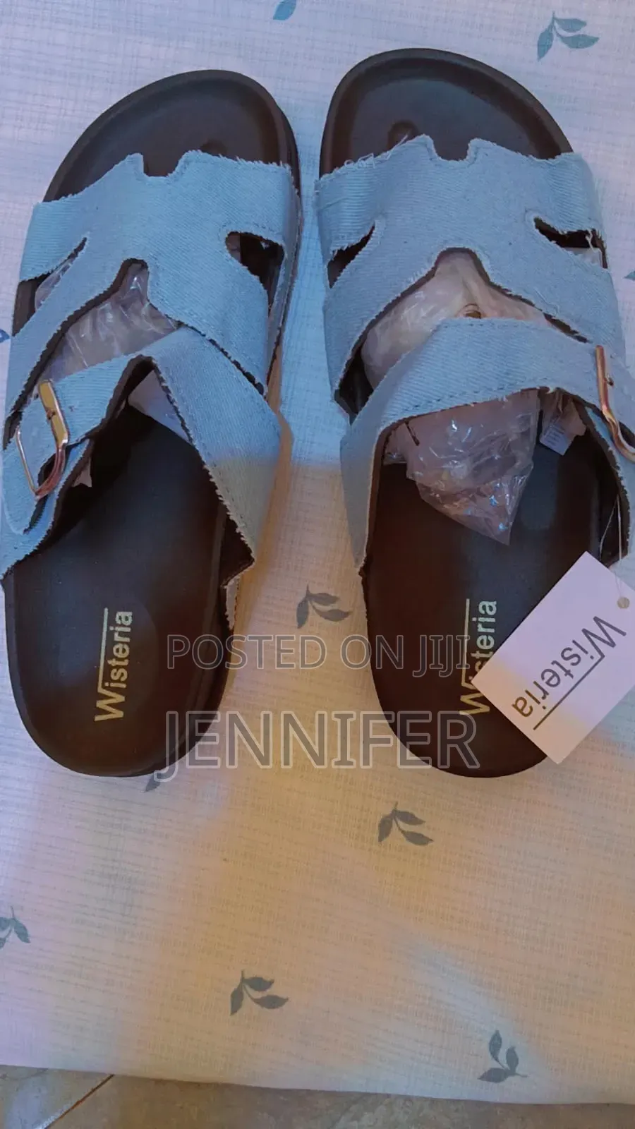 Wisteria Ladies Denim Slippers