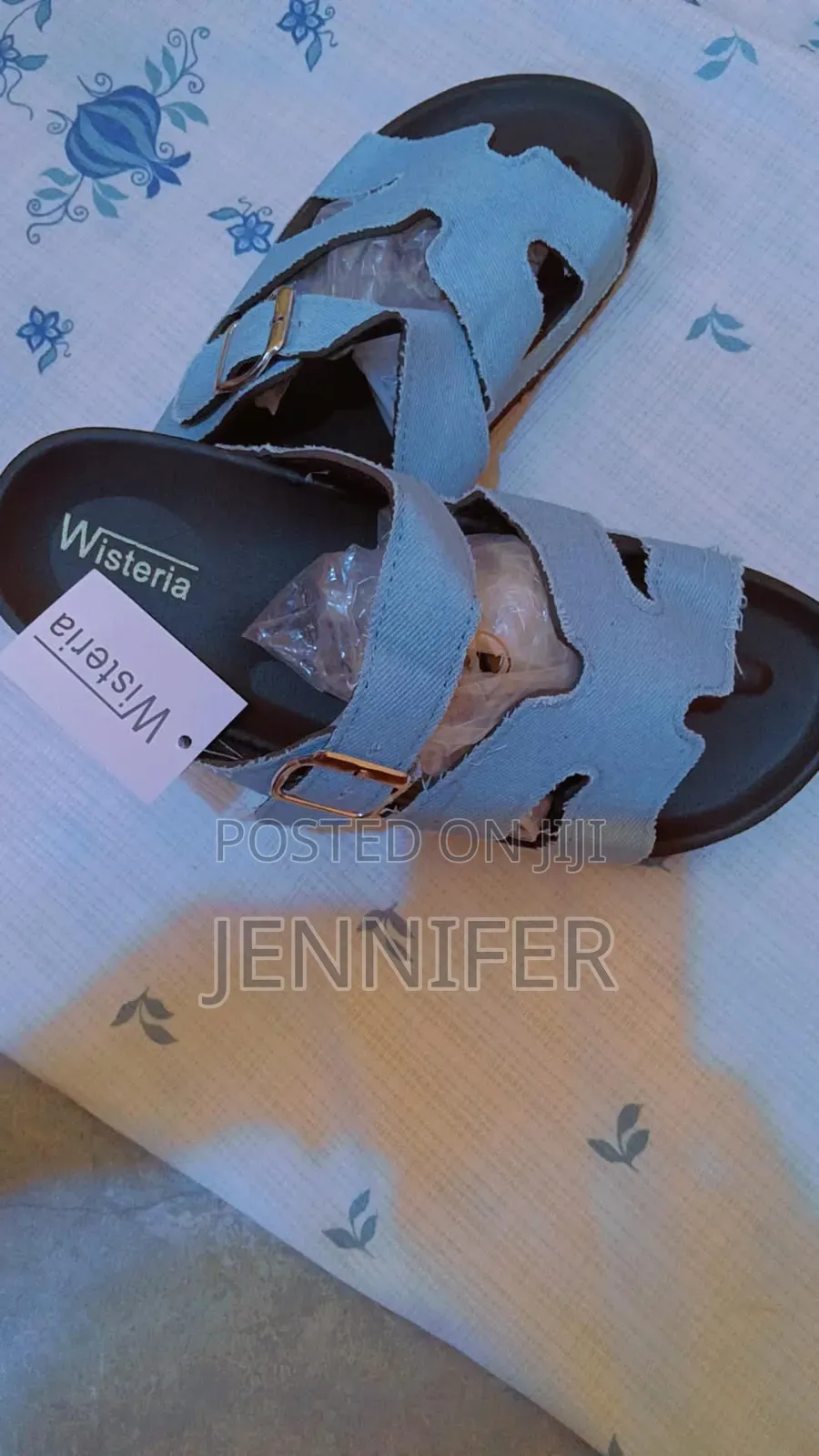 Wisteria Ladies Denim Slippers