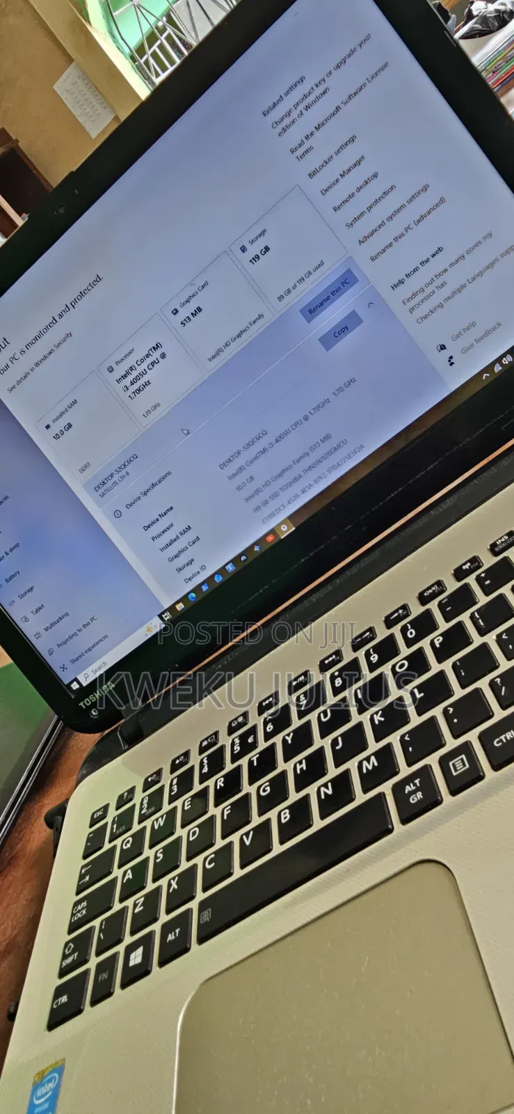 Laptop Toshiba Satellite L50 12GB Intel Core i3 SSD 128GB