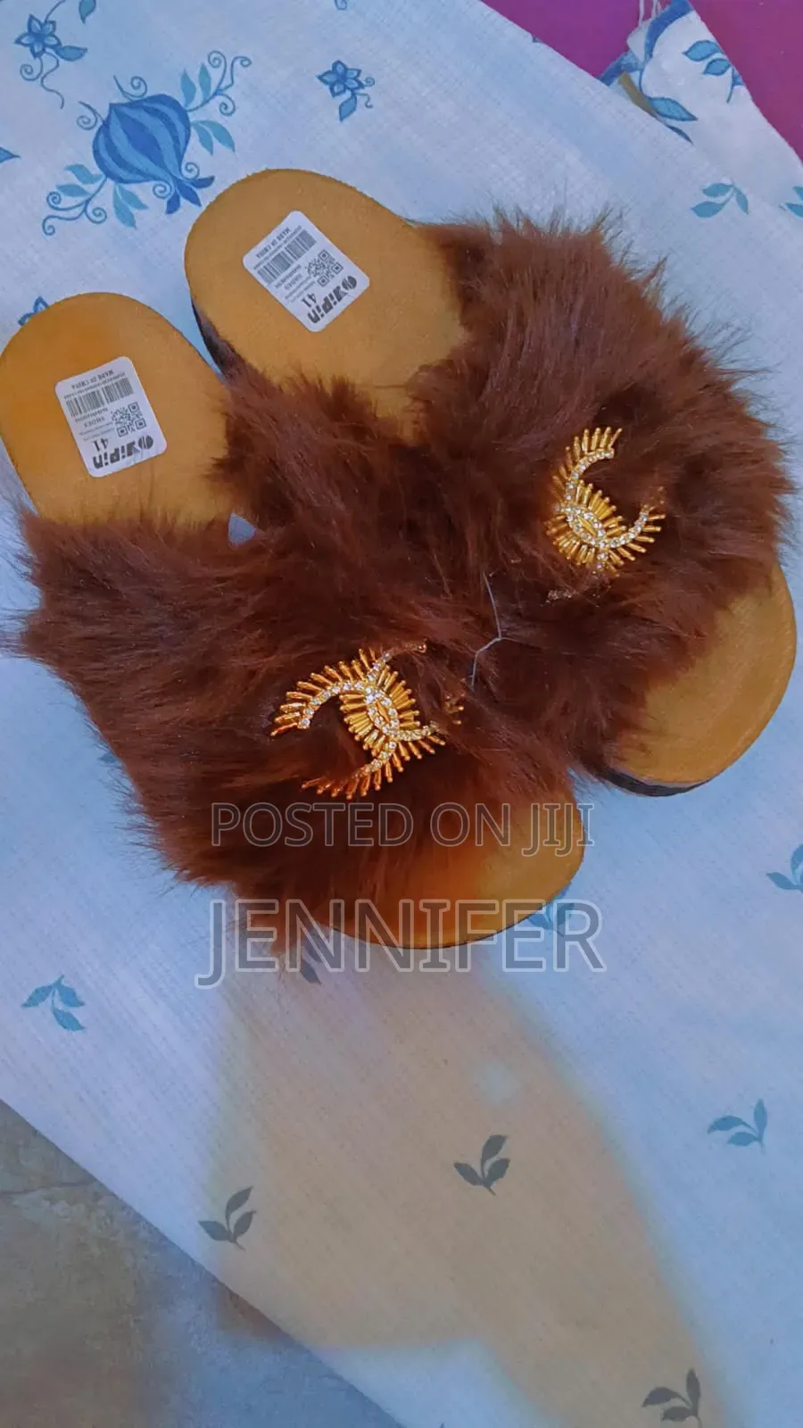 Fluffy Brown Fur Slides - Size 36 - GH₵*Soft Girl Era -Fluffy