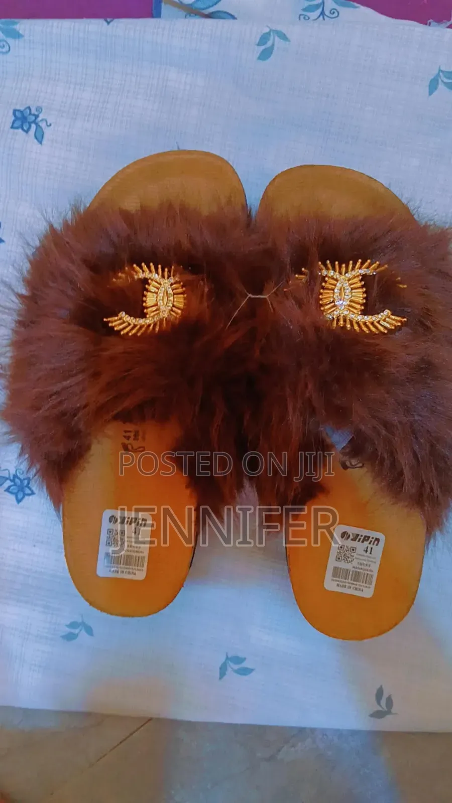 Fluffy Brown Fur Slides - Size 36 - GH₵*Soft Girl Era -Fluffy