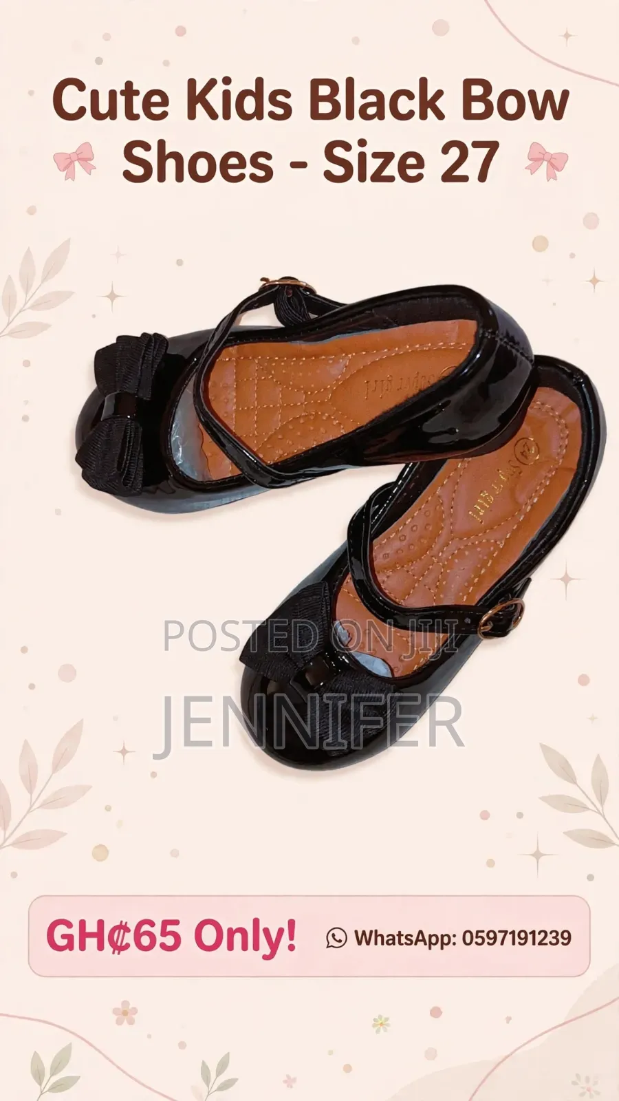 Cute Kids Black Bow, Princesses Party Dress Shoes