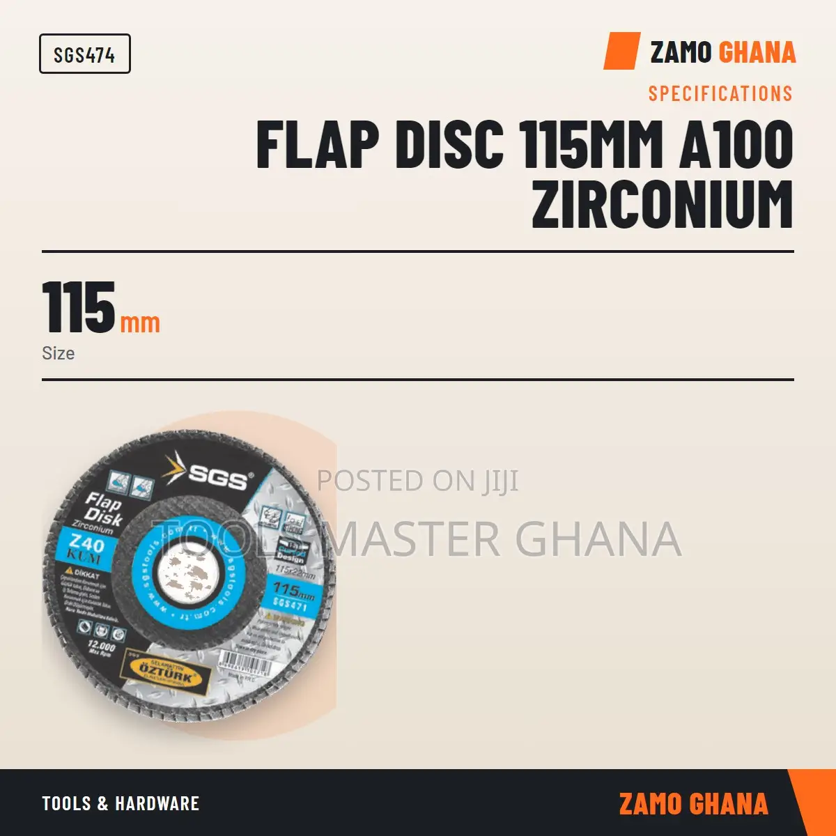 Flap Disc 115Mm A100 Zirconium - SGS474