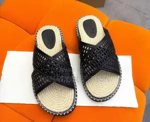 Zara Woven Cross - Strap Slide Sandals