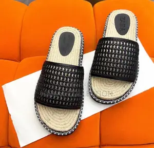 Zara Woven Cross - Strap Slide Sandals