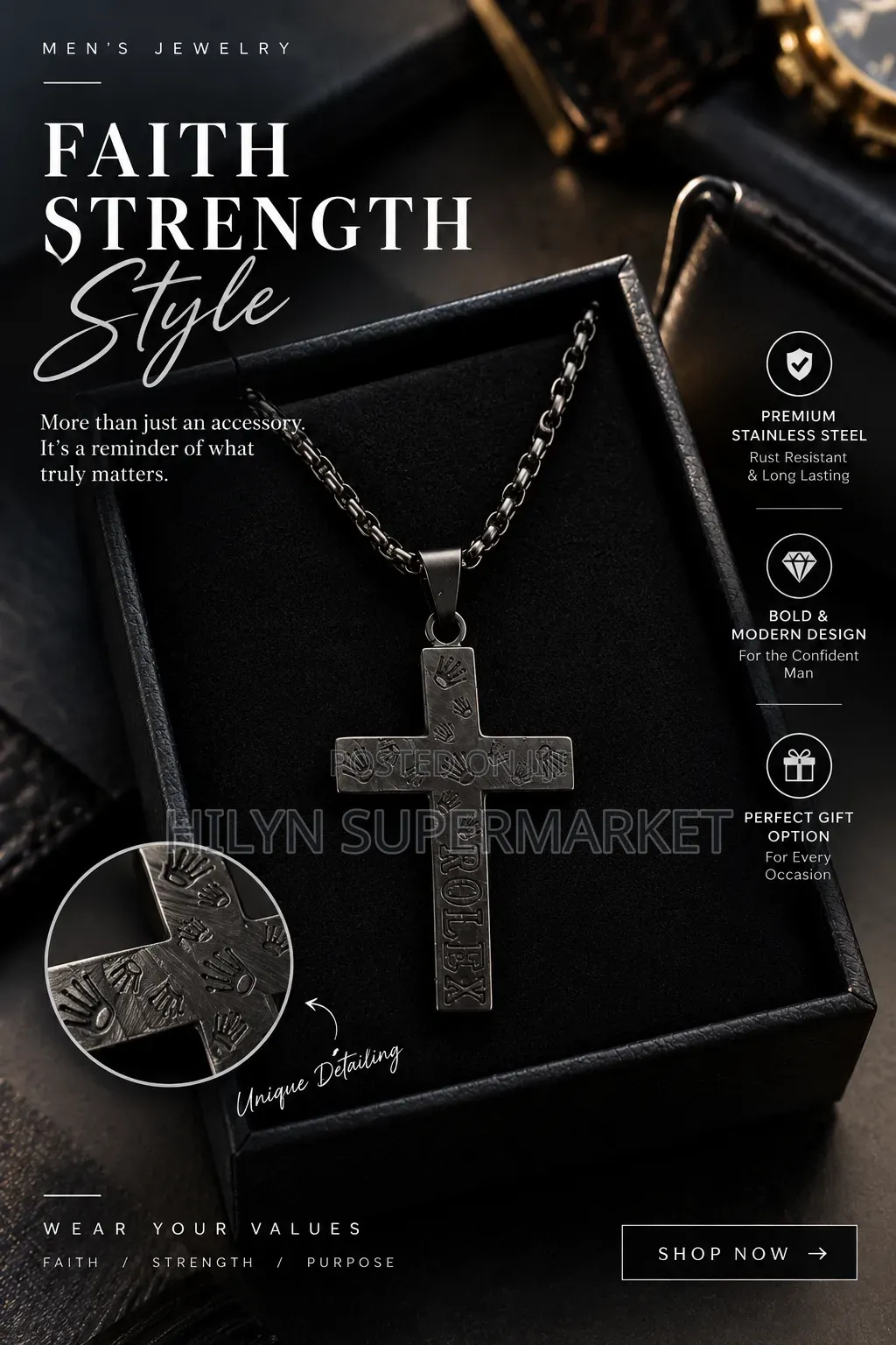 Black Cross Necklace
