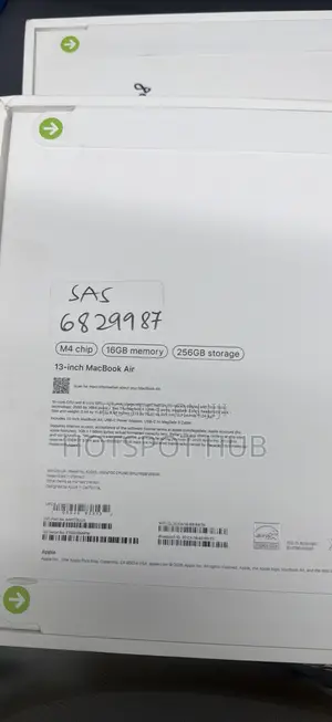New Laptop Apple MacBook Air 16GB Apple M4 SSD 256GB