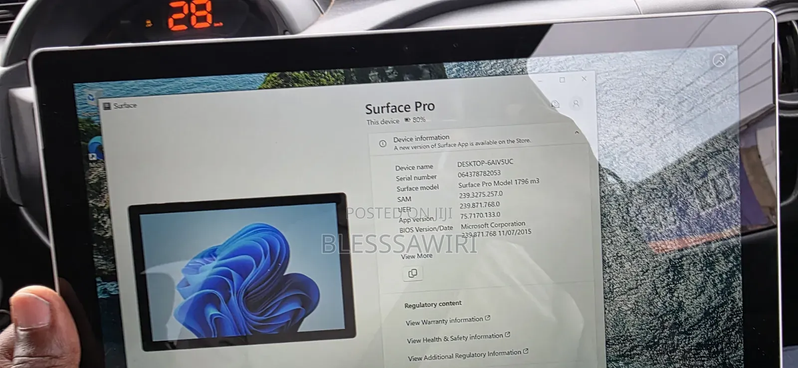 Laptop Microsoft Surface Pro 5 4GB Intel Core i5 SSD 128GB