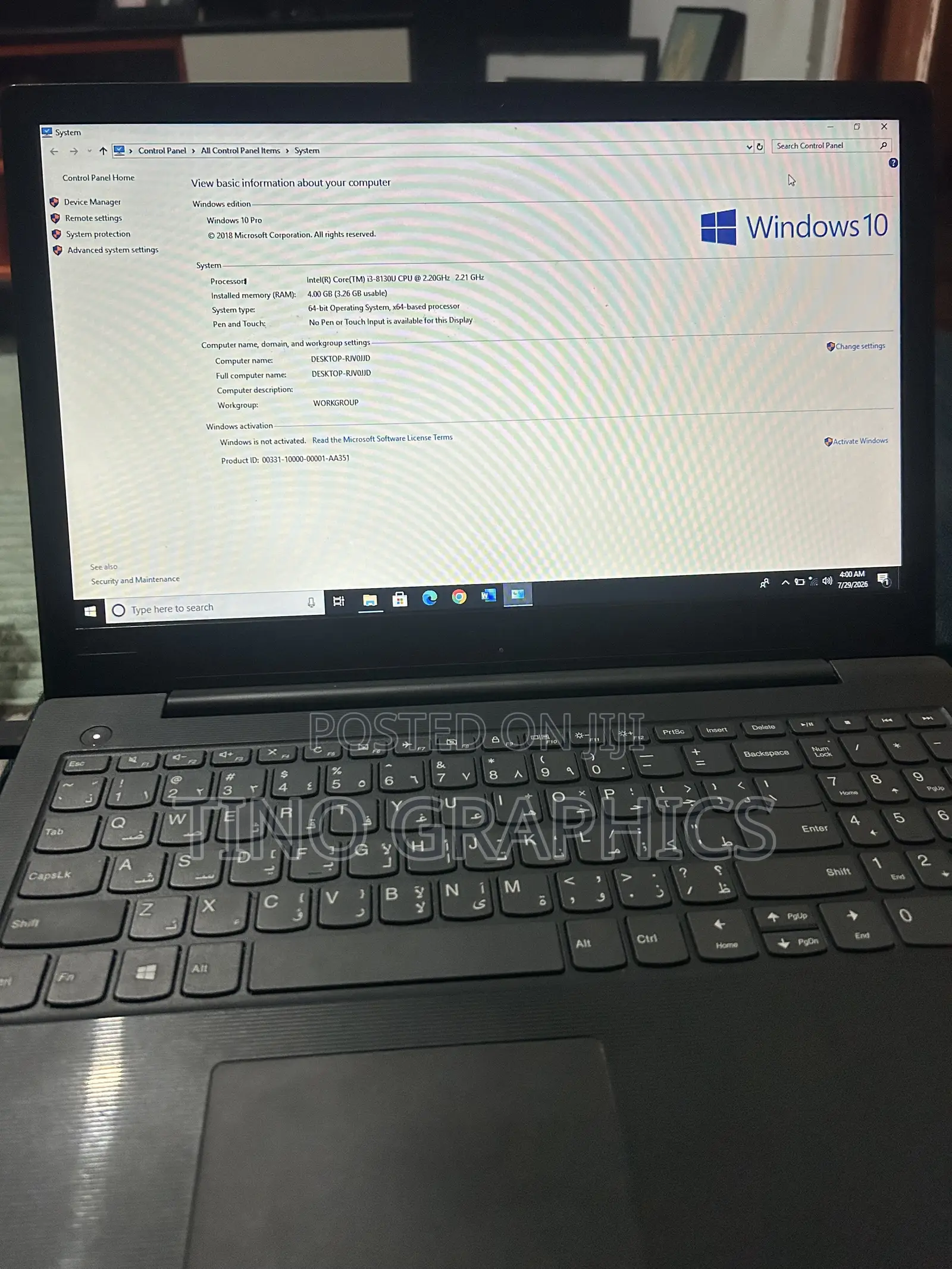 Laptop Lenovo V130 4GB Intel Core i3 HDD 500GB