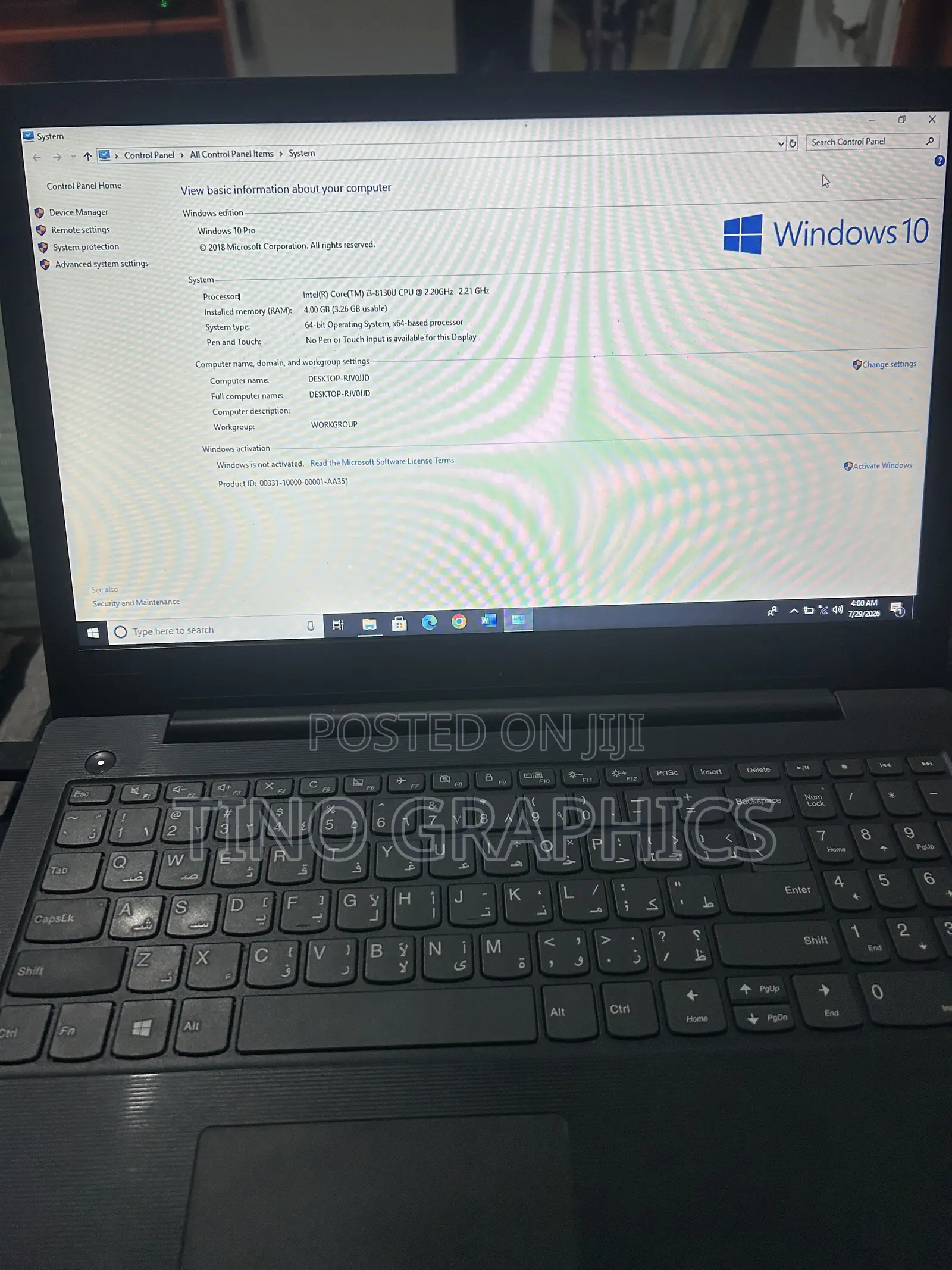 Laptop Lenovo V130 4GB Intel Core i3 HDD 500GB