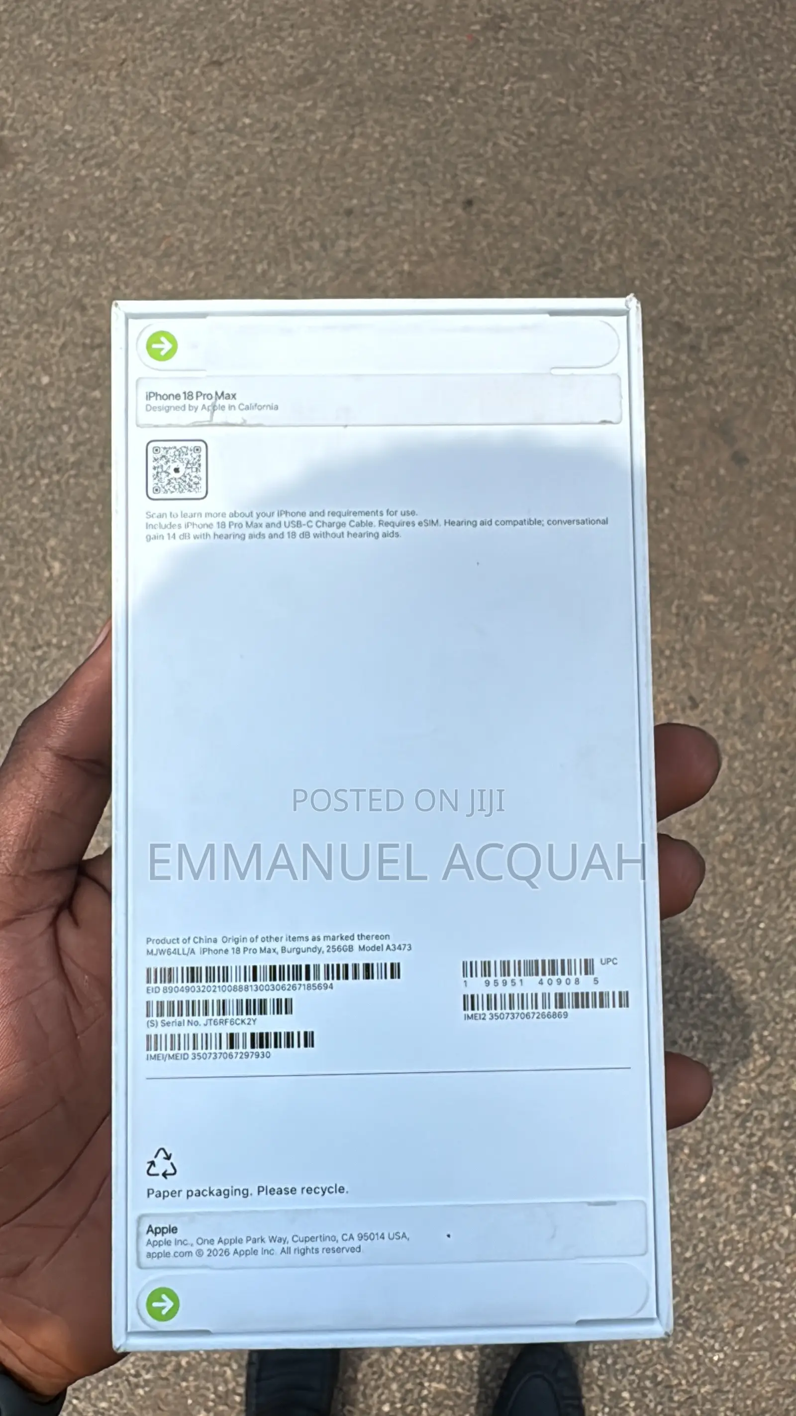 New Apple iPhone 18 Pro Max 256 GB