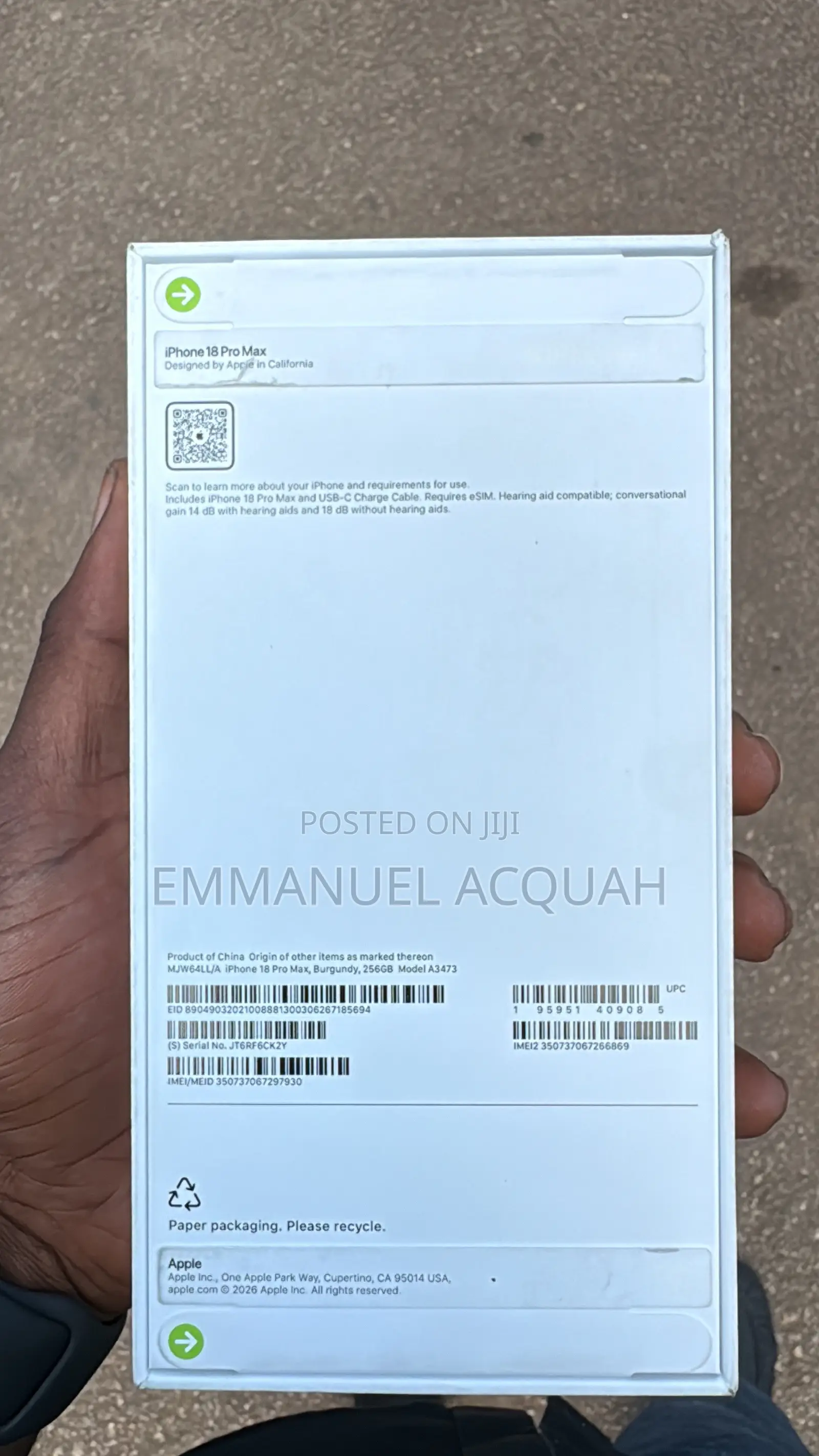 New Apple iPhone 18 Pro Max 256 GB