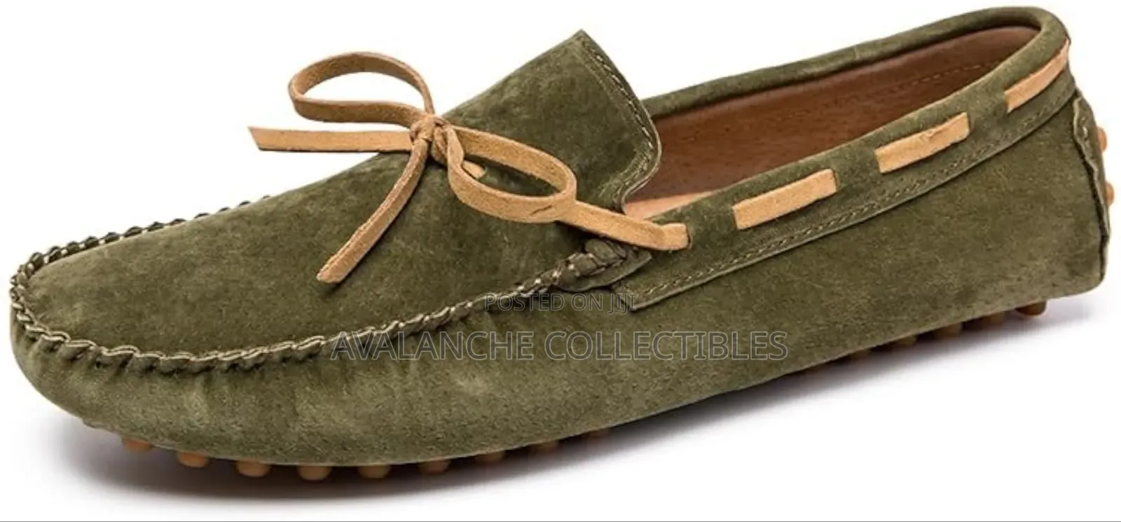 Geox Army Green Suede Loafers Size 42