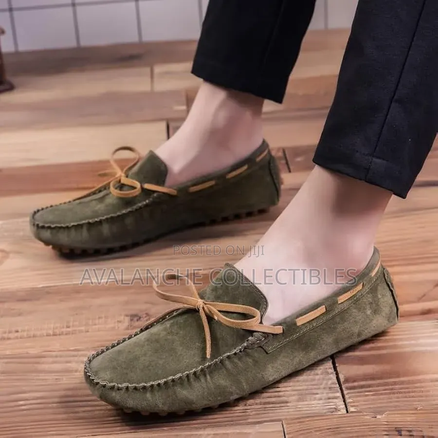 Geox Army Green Suede Loafers Size 42