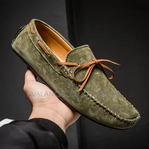 Geox Army Green Suede Loafers Size 42