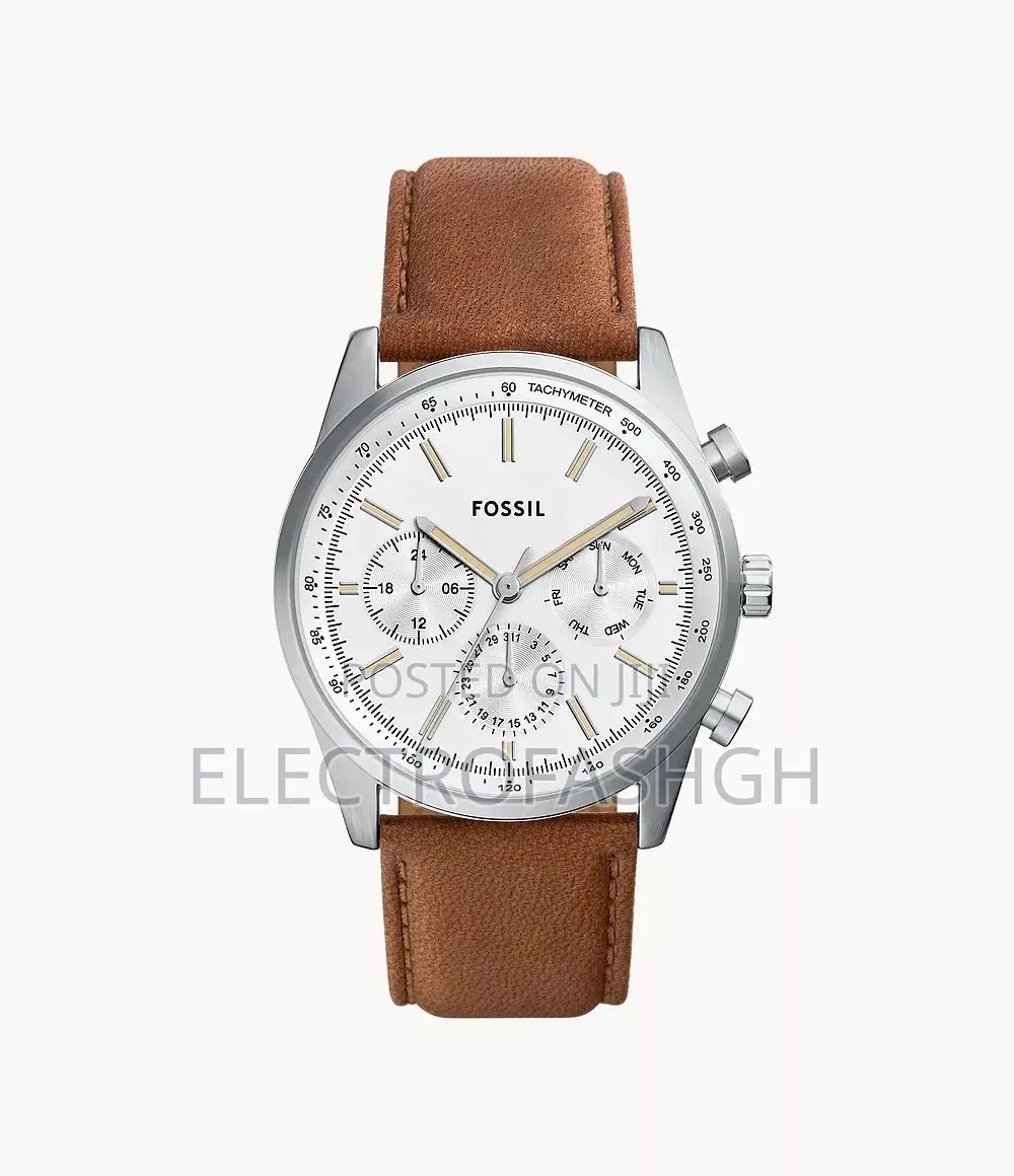 FOSSIL Men's Sullivan 44mm Multifunction Brown Leather Watc