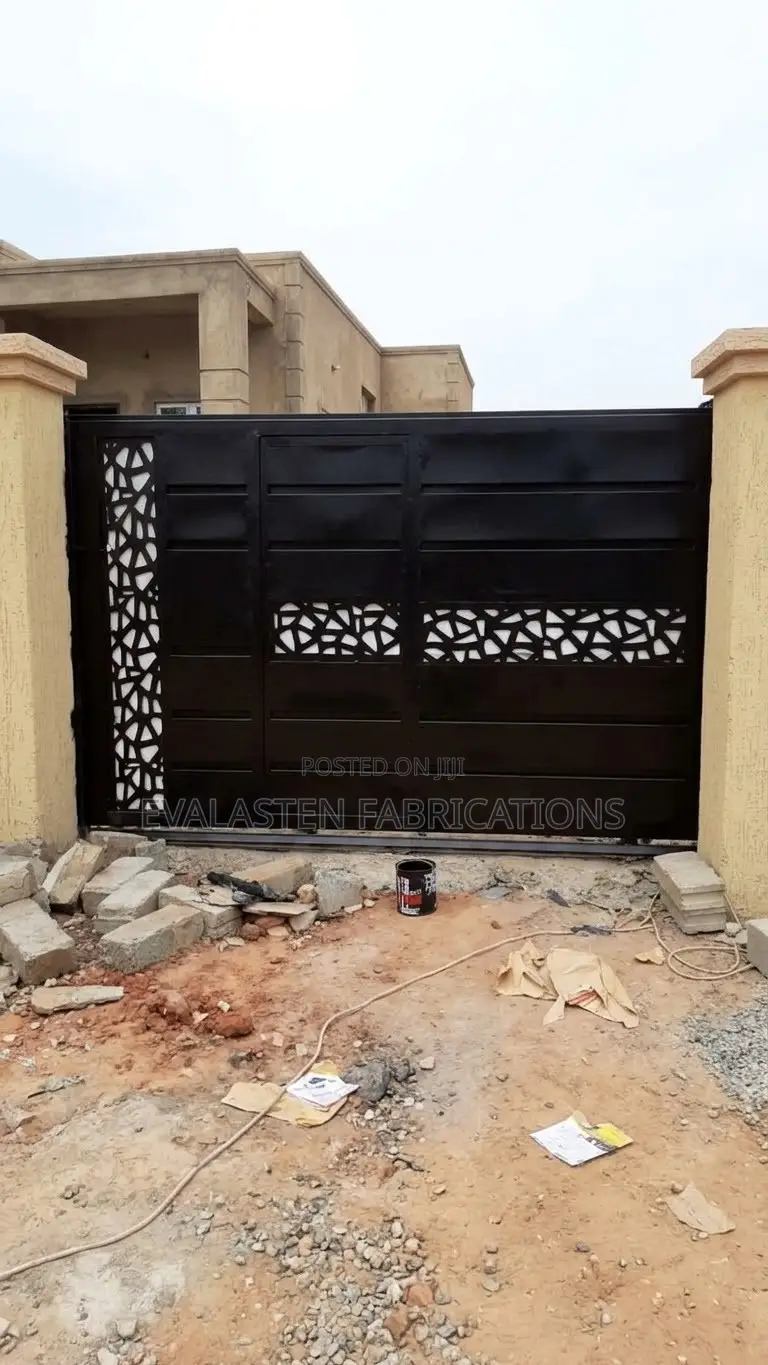 Modern Laser-Cut Sliding Security Gate (Custom Metal Design)