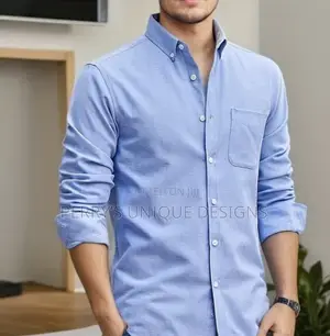 Premium Men's Light Blue Oxford Button-Down Shirt – Smart